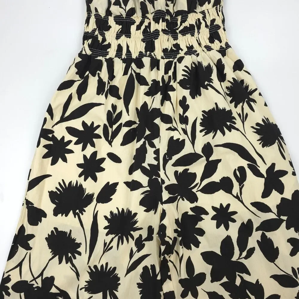ANTHROPOLOGIE Moon River V-Neck Printed Jumpsuit Resort Boho 70s French Girl